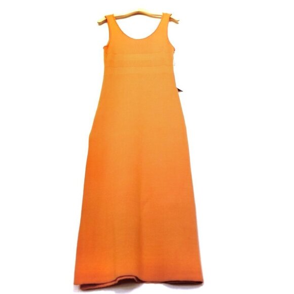 NWT Ronny Kobo Ivana Minimal Ribbed Knit Slit Midi Tank Dress Burnt Orange XL - Picture 13 of 16